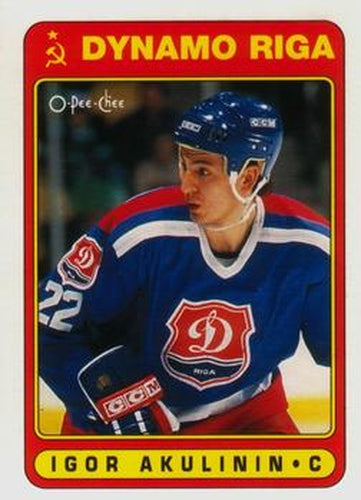 #491 Igor Akulinin - Dinamo Riga - 1990-91 O-Pee-Chee Hockey