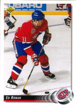 #491 Ed Ronan - Montreal Canadiens - 1992-93 Upper Deck Hockey