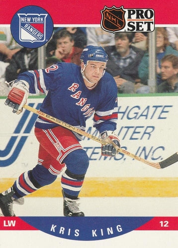 #491 Kris King - New York Rangers - 1990-91 Pro Set Hockey