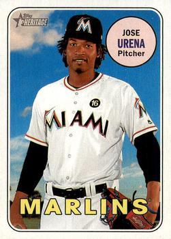 #491 Jose Urena - Miami Marlins - 2018 Topps Heritage Baseball
