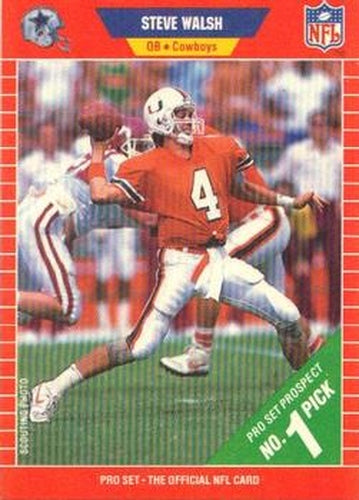 #491 Steve Walsh - Dallas Cowboys - 1989 Pro Set Football