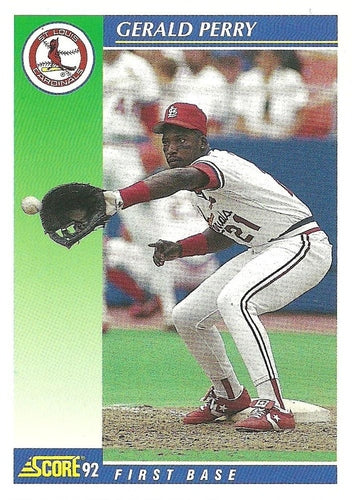 #491 Gerald Perry - St. Louis Cardinals - 1992 Score Baseball