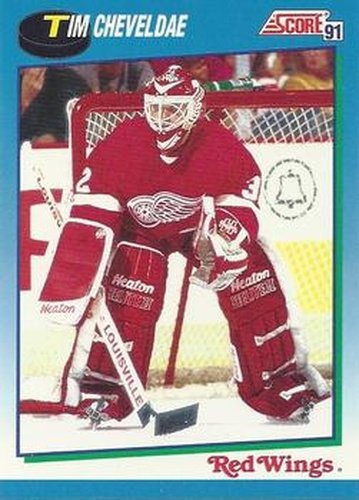 #492 Tim Cheveldae - Detroit Red Wings - 1991-92 Score Canadian Hockey