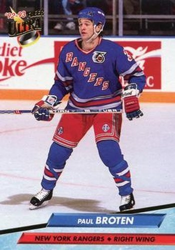 #134 Paul Broten - New York Rangers - 1992-93 Ultra Hockey