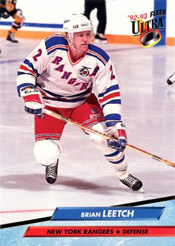 #138 Brian Leetch - New York Rangers - 1992-93 Ultra Hockey