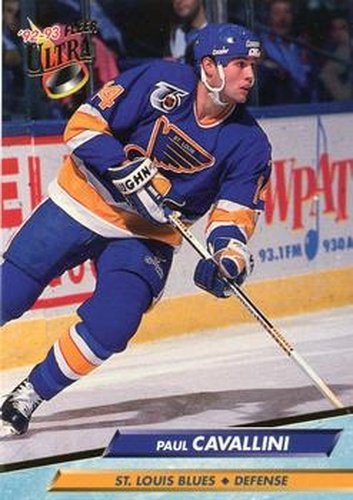 #185 Paul Cavallini - St. Louis Blues - 1992-93 Ultra Hockey