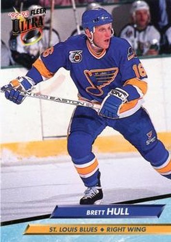 #186 Brett Hull - St. Louis Blues - 1992-93 Ultra Hockey