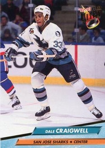 #192 Dale Craigwell - San Jose Sharks - 1992-93 Ultra Hockey