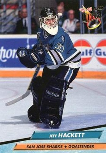 #195 Jeff Hackett - San Jose Sharks - 1992-93 Ultra Hockey