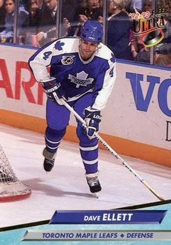 #209 Dave Ellett - Toronto Maple Leafs - 1992-93 Ultra Hockey