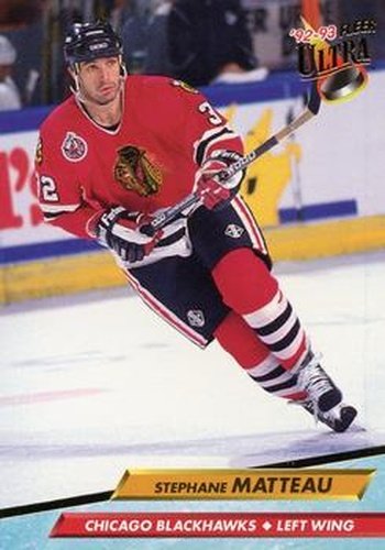 #279 Stephane Matteau - Chicago Blackhawks - 1992-93 Ultra Hockey