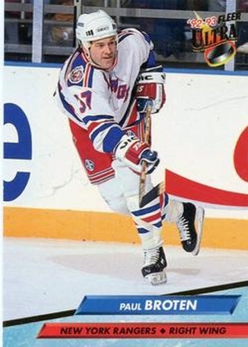 #353 Paul Broten - New York Rangers - 1992-93 Ultra Hockey