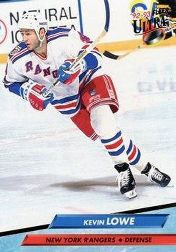 #356 Kevin Lowe - New York Rangers - 1992-93 Ultra Hockey
