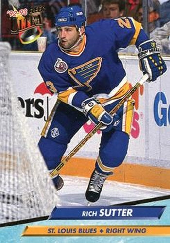 #398 Rich Sutter - St. Louis Blues - 1992-93 Ultra Hockey
