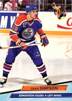 #66 Craig Simpson - Edmonton Oilers - 1992-93 Ultra Hockey