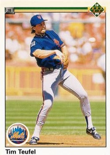 #492 Tim Teufel - New York Mets - 1990 Upper Deck Baseball