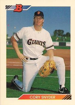 #492 Cory Snyder - San Francisco Giants - 1992 Bowman Baseball