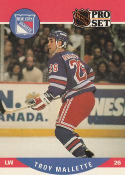 #492 Troy Mallette - New York Rangers - 1990-91 Pro Set Hockey