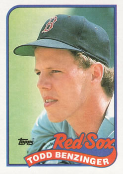 #493 Todd Benzinger - Boston Red Sox - 1989 Topps Baseball