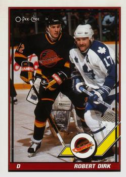 #493 Robert Dirk - Vancouver Canucks - 1991-92 O-Pee-Chee Hockey