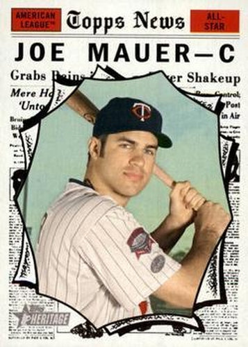 #493 Joe Mauer - Minnesota Twins - 2010 Topps Heritage Baseball