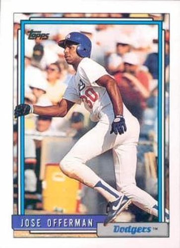 #493 Jose Offerman - Los Angeles Dodgers - 1992 Topps Baseball