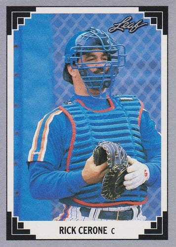 #493 Rick Cerone - New York Mets - 1991 Leaf Baseball