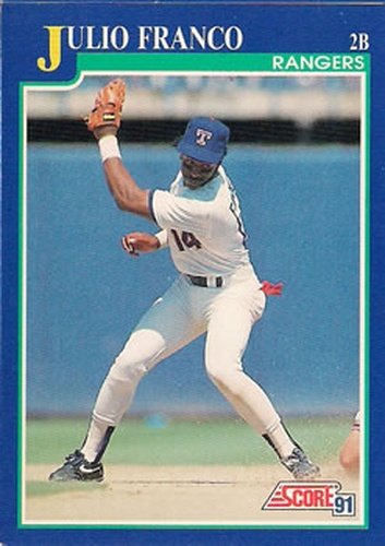 #493 Julio Franco - Texas Rangers - 1991 Score Baseball