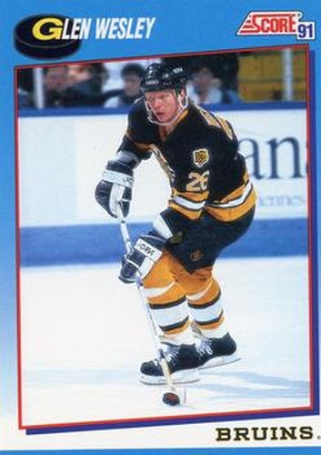 #493 Glen Wesley - Boston Bruins - 1991-92 Score Canadian Bilingual Hockey