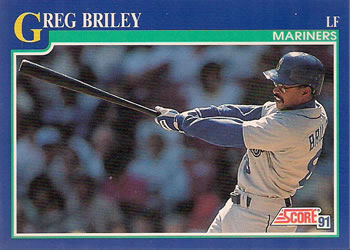 #494 Greg Briley - Seattle Mariners - 1991 Score Baseball