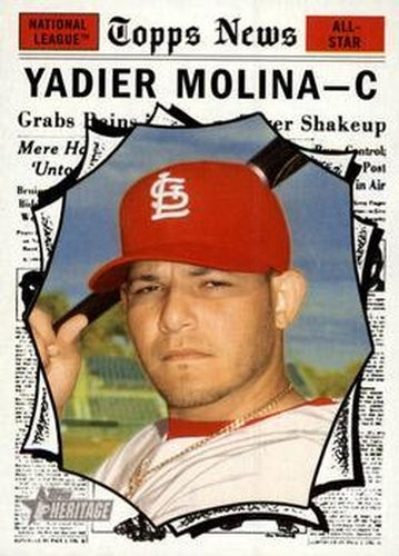 #494 Yadier Molina - St. Louis Cardinals - 2010 Topps Heritage Baseball
