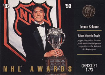 #110 Teemu Selanne - Winnipeg Jets - 1993-94 Leaf Hockey