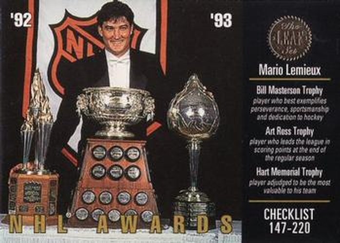 #210 Mario Lemieux - Pittsburgh Penguins - 1993-94 Leaf Hockey