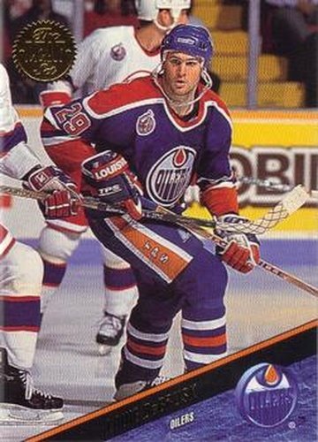 #225 Louie DeBrusk - Edmonton Oilers - 1993-94 Leaf Hockey