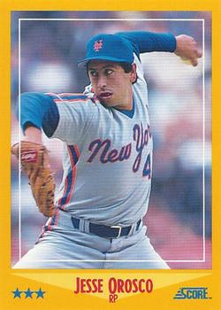#495 Jesse Orosco - New York Mets - 1988 Score Baseball