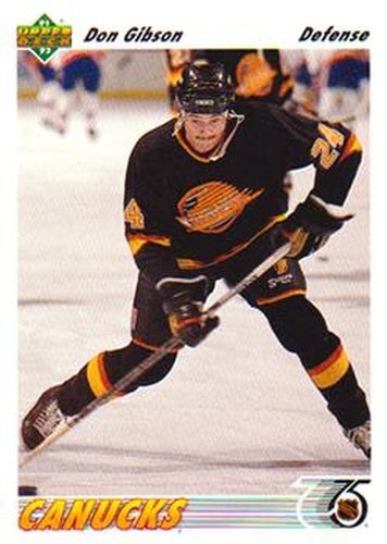 #495 Don Gibson - Vancouver Canucks - 1991-92 Upper Deck Hockey