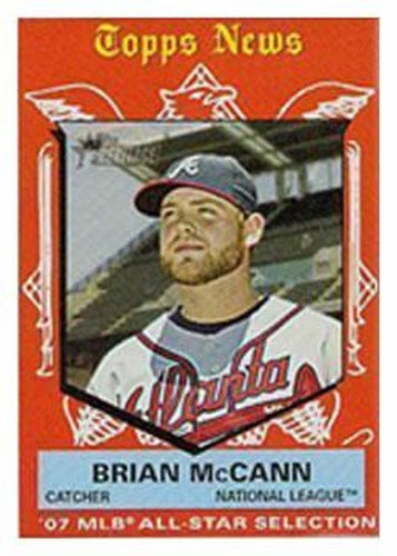 #495 Brian McCann - Atlanta Braves - 2008 Topps Heritage Baseball