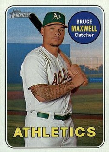 #495 Bruce Maxwell - Oakland Athletics - 2018 Topps Heritage Baseball