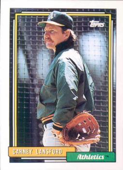 #495 Carney Lansford - Oakland Athletics - 1992 Topps Baseball