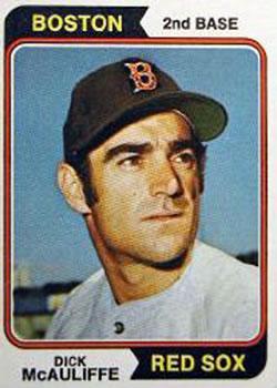 #495 Dick McAuliffe - Boston Red Sox - 1974 Topps Baseball