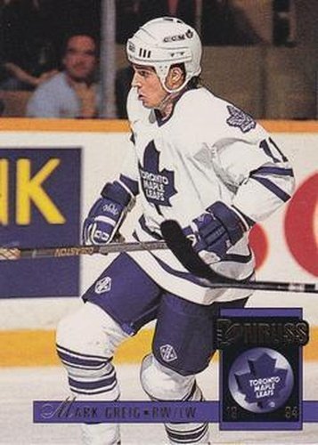 #495 Mark Greig - Toronto Maple Leafs - 1993-94 Donruss Hockey