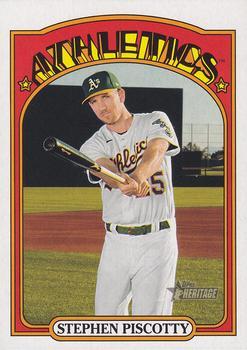 #495 Stephen Piscotty - Oakland Athletics - 2021 Topps Heritage Baseball