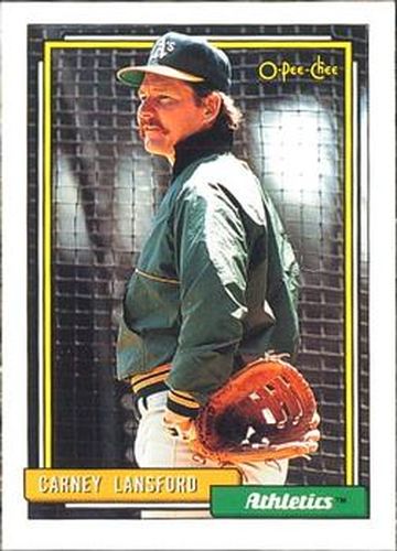#495 Carney Lansford - Oakland Athletics - 1992 O-Pee-Chee Baseball