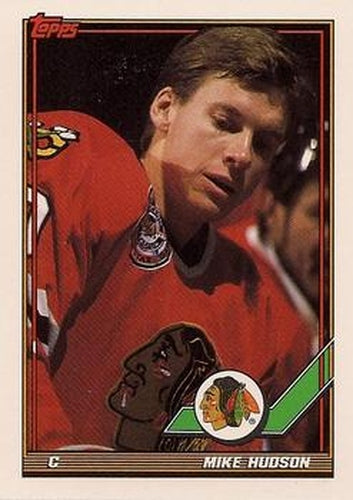 #495 Mike Hudson - Chicago Blackhawks - 1991-92 Topps Hockey