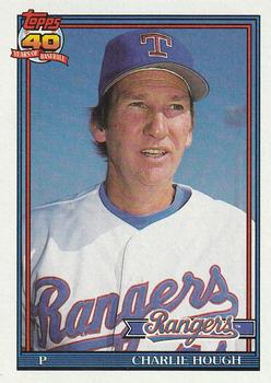 #495 Charlie Hough - Texas Rangers - 1991 Topps Baseball