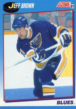 #496 Jeff Brown - St. Louis Blues - 1991-92 Score Canadian Bilingual Hockey