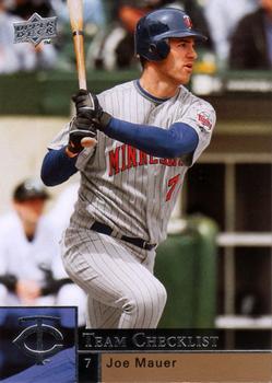 #496 Joe Mauer - Minnesota Twins - 2009 Upper Deck Baseball