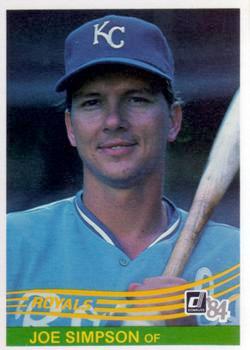 #496 Joe Simpson - Kansas City Royals - 1984 Donruss Baseball