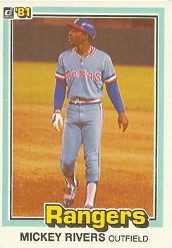 #496 Mickey Rivers - Texas Rangers - 1981 Donruss Baseball