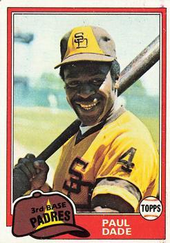 #496 Paul Dade - San Diego Padres - 1981 Topps Baseball